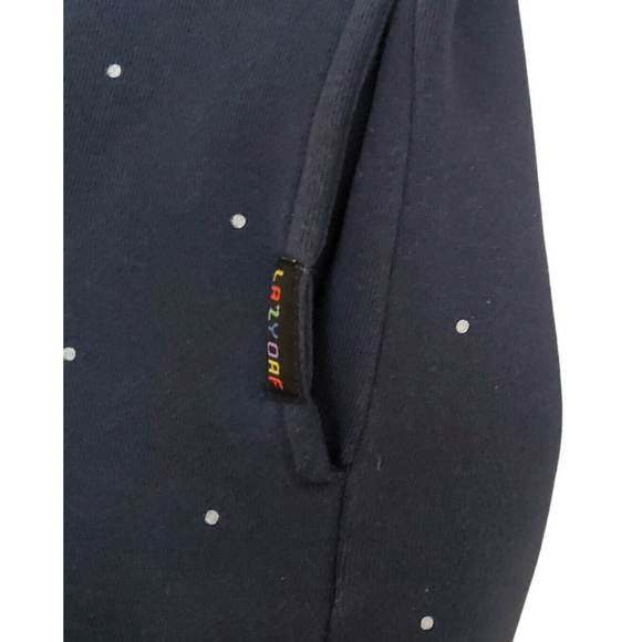 Lazy Oaf Size S Blue Dots Jumper Pullover Top With Two Side Pockets - Picture 4 of 5